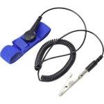 TRU COMPONENTS ESD ručni remen plava boja, crna uklj. kabel za uzemljenje pritisni gumb 9.52 mm (3/8")