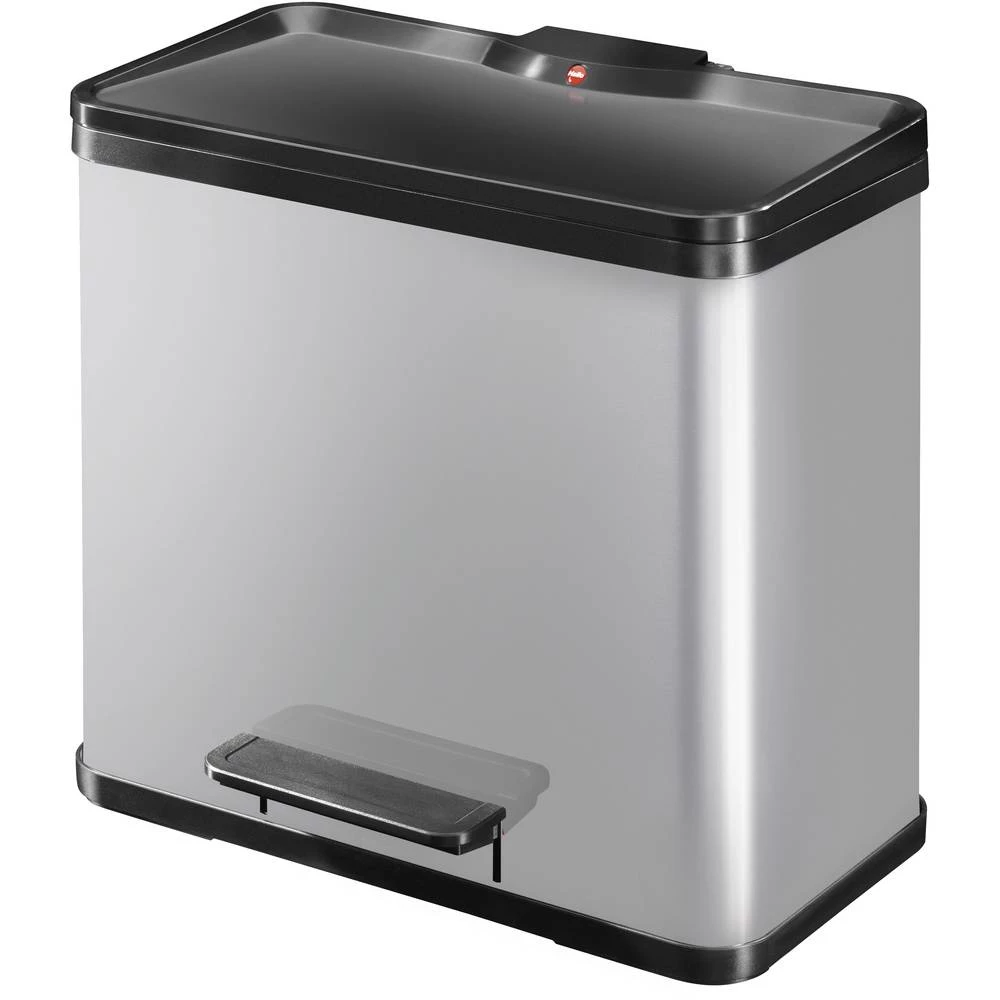 Kontejner za limenke 27 l Hailo öko trio plus L (Š x V x d) 470 x 430 x 340 mm Srebrna, Crna Mehanizam stopalo-pedal 1 ST slika
