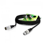 Hicon GA1B-1500-SW-WS XLR priključni kabel [1x XLR utičnica 3-polna - 1x XLR utikač 3-polni] 15.00 m crna