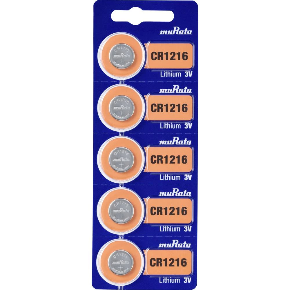 Murata CR1216-BEABAE gumbasta baterija cr 1216 litijev 30 mAh 3 V 5 St. slika