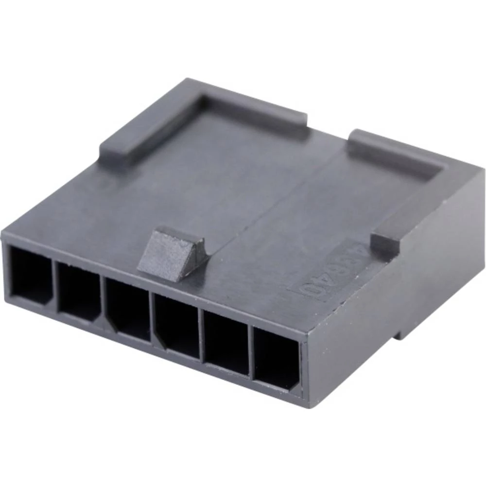 Molex 436400601 Micro-Fit 3.0 Plug Housing, Single Row, 6 Circuits, UL 94V-0, Low-Halogen, Black slika