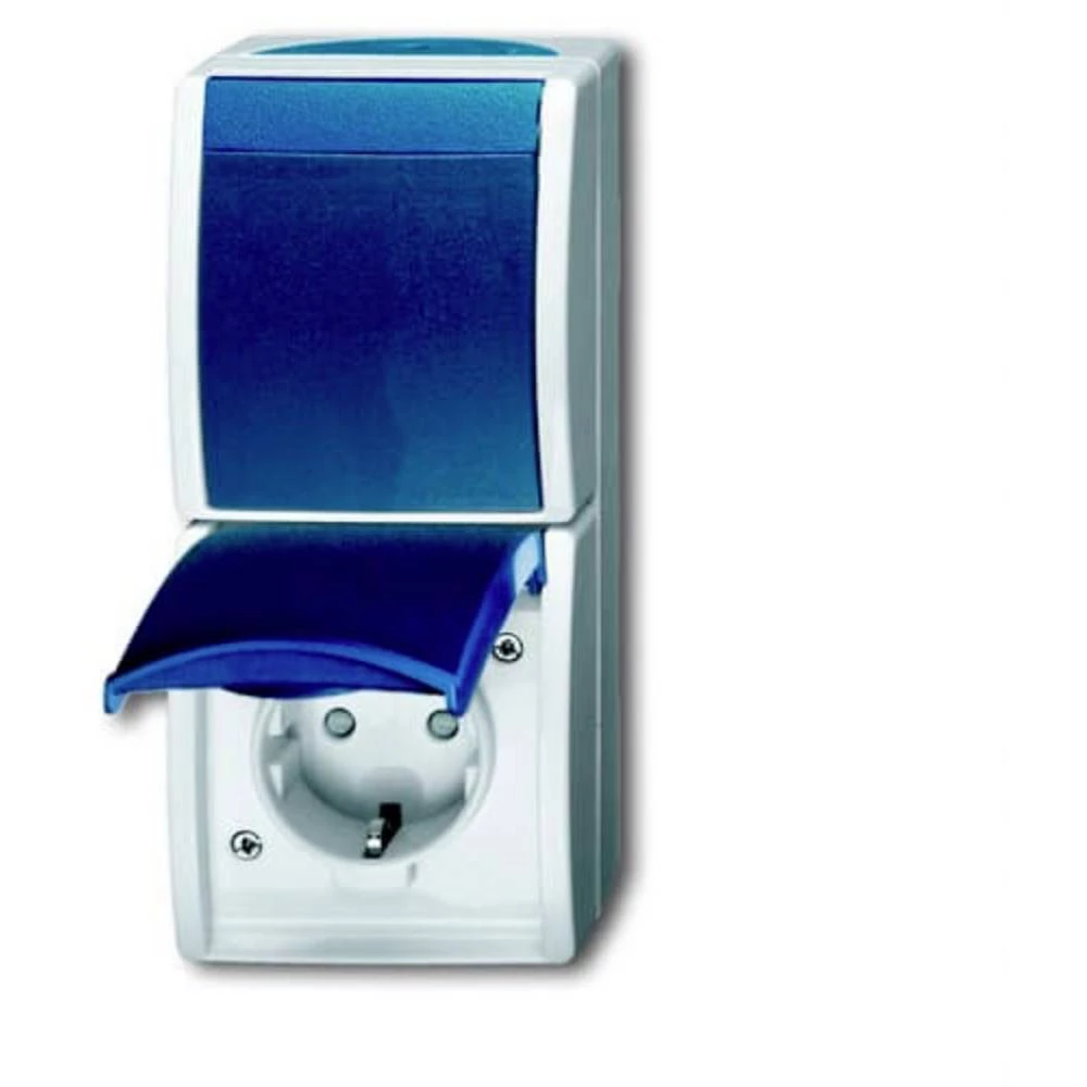 Busch-Jaeger  umetak šuko utičnica   svijetlosiva (RAL 7035), plavo-zelena boja 2CKA001684A0330 slika