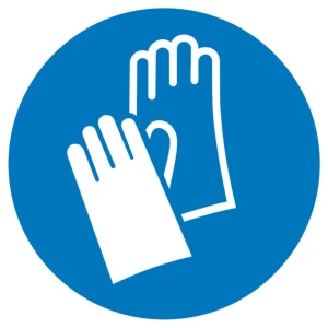 obvezni znak Koristi zaštitu za ruke, Higijena i udaljenost samoljepljiva folija (Ø) 50 mm ISO 7010 6 St. slika