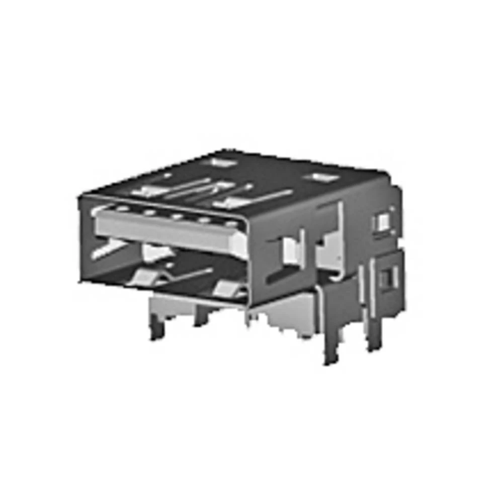 Molex 483910003 220 pcs Universal Serial Bus (USB 3.0) I/O Receptacle, Right-Angle, Type A, High-Temperature Blue Nylon, 15µ' Gol slika