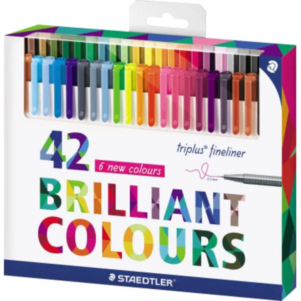 Staedtler Fineliner triplus 42 kom/paket Vodenoplava boja, Svijetloplava , Plava boja, Neonsko-plava, Neonsko-zelena, Neonsko-žu slika