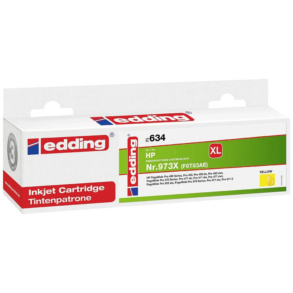 edding uložak za pisač EDD-634 zamjenjuje HP 973X (F6T83AE) - žuti - sadržaj: 110 ml Edding patrona tinte zamijenjen HP 973X (F6T83AE) kompatibilan  žut EDD-634 18-634 slika
