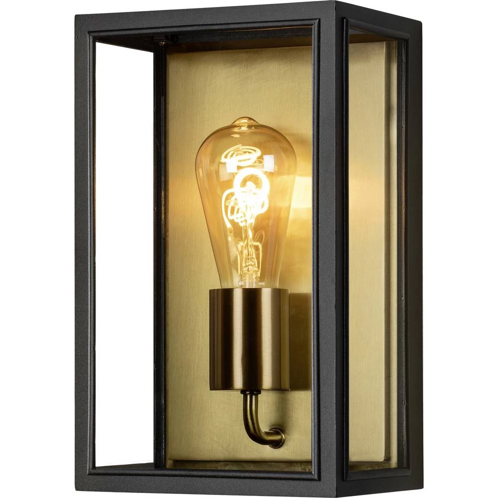 Konstsmide Carpi schwarz/messing 7347-758 vanjsko zidno svjetlo E27 crna, mjedena slika