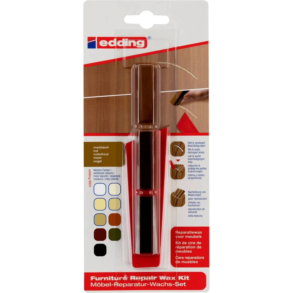 Edding 8901 4-8901-1-4602 set voska za popravak namještaja drvo oraha slika