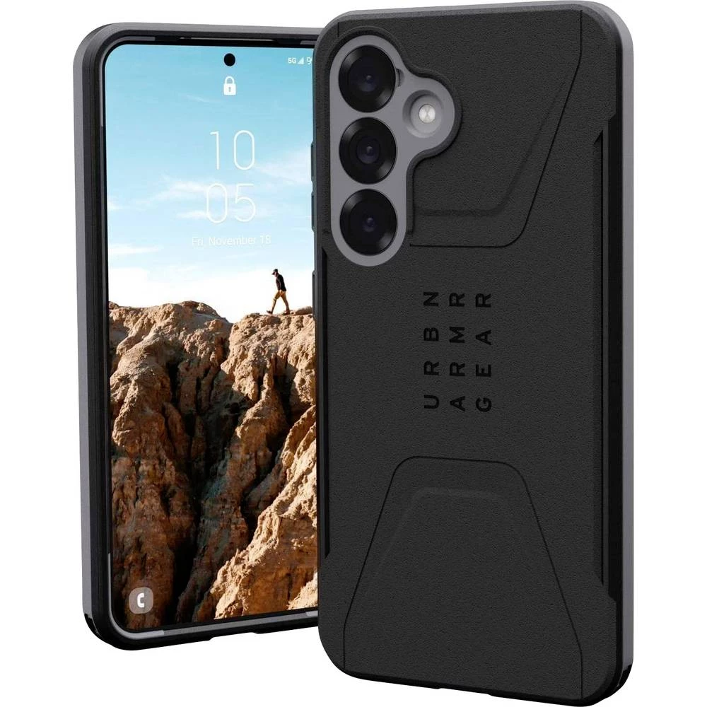 Urban Armor Gear Civilian stražnji poklopac za mobilni telefon Samsung Galaxy S25 crna induktivno punjenje, otporna na u slika