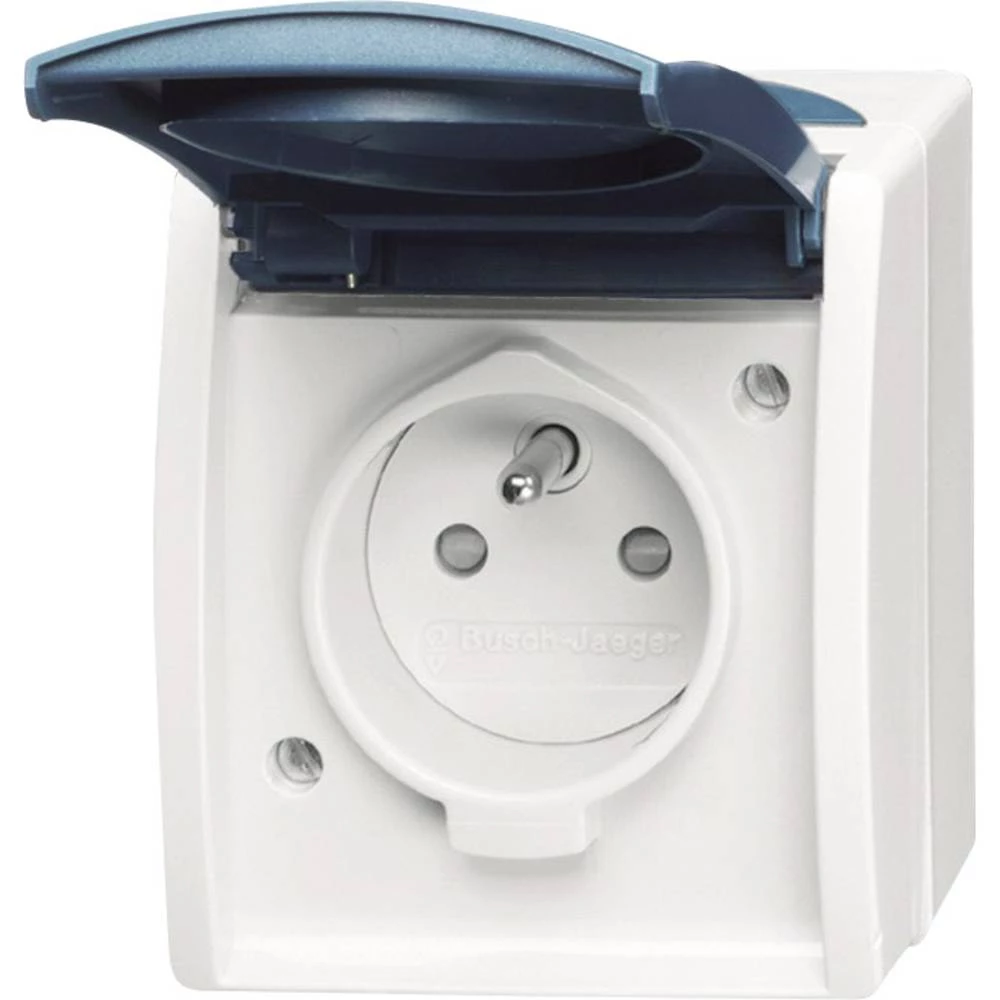 Busch-Jaeger Šuko utičnica s preklopnim poklopcem Ocean nadžbukni Plavo-zelena boja 20 MW-53-500 slika