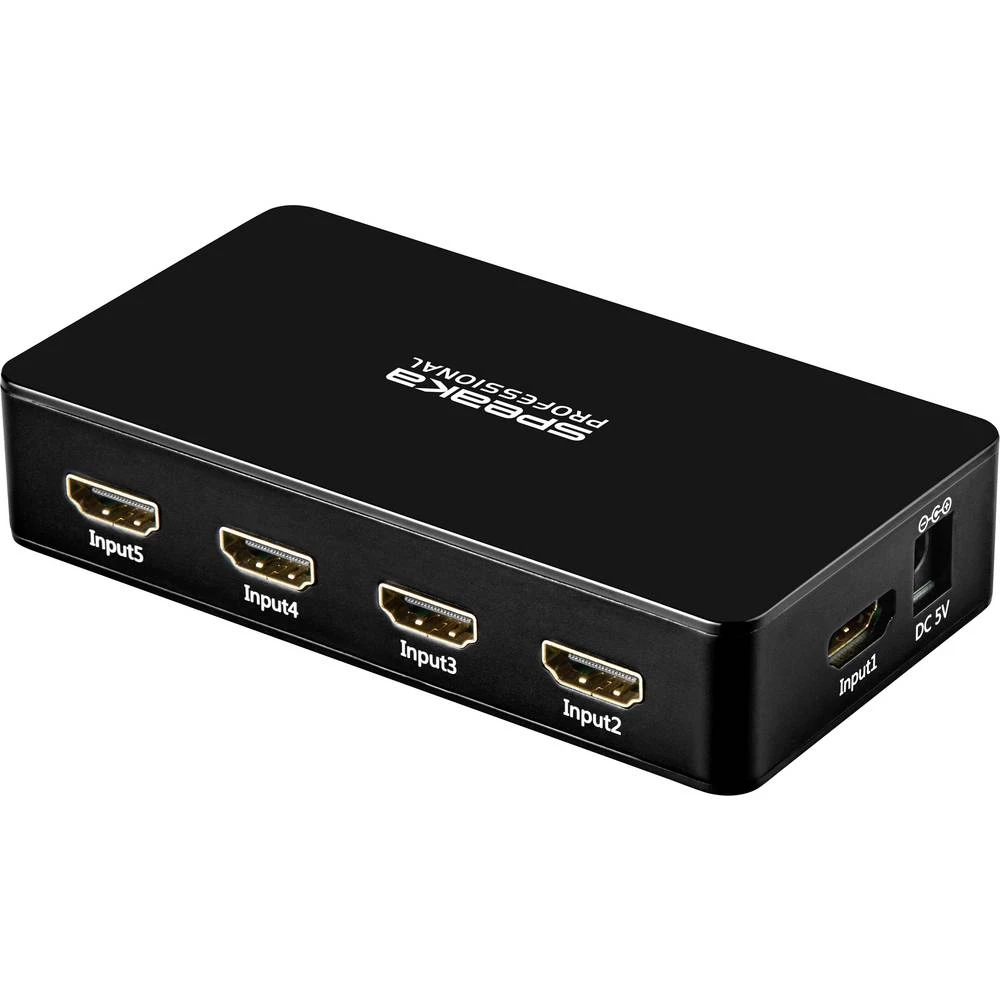 5 ulaza HDMI prekidač SpeaKa Professional HSW460-51 Podržava Ultra HD 3840 x 2160 piksel slika
