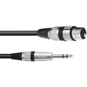 Omnitronic 3022075F XLR adapter cable [1x XLR utičnica 3-polna - 1x klinken utikač 6.3 mm (stereo)] 0.15 m crna slika