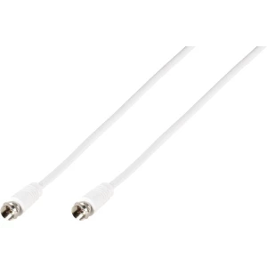 Antene, SAT Priključni kabel [1x Muški konektor F - 1x Muški konektor F] 1.5 m 90 dB Zaštićen s folijom, Pletena zaštita Bijela slika