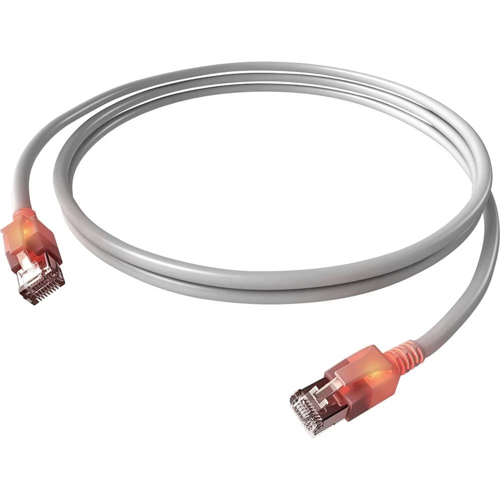 Easylan CS1OAADAD0005 RJ45 mrežni kabel, Patch kabel CAT 6a S/FTP 0.5 m siva dvostruko zaštićen, bez halogena, vatrostal slika
