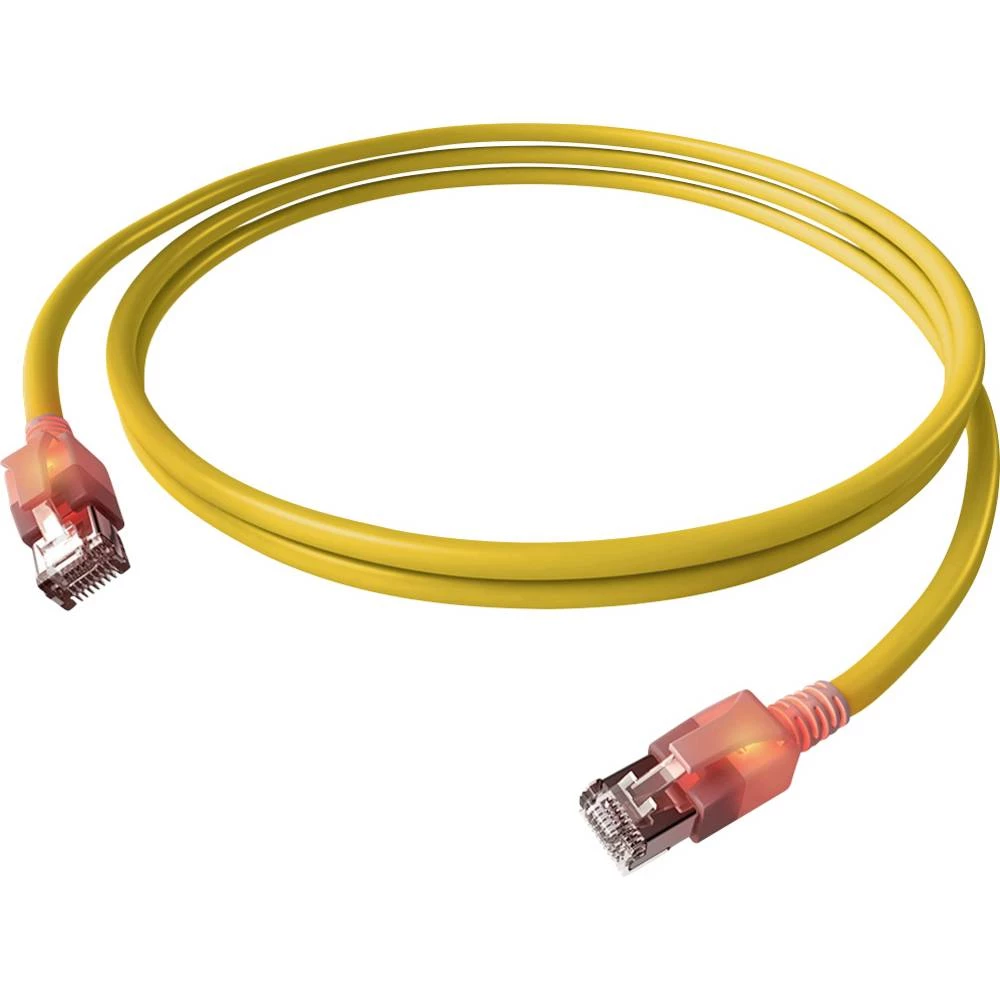 Easylan CS1OYADAD0020 RJ45 mrežni kabel, Patch kabel CAT 6a S/FTP 2 m žuta dvostruko zaštićen, bez halogena, vatrostalan slika