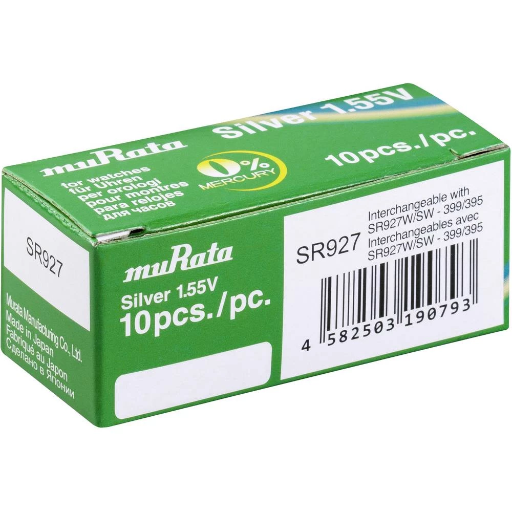 Murata SR927-PBWW gumbasta baterija 395 srebrovo-oksidni 52 mAh 1.55 V 10 St. slika
