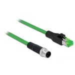 Delock 85438 RJ45 / M12 mrežni kabel, Patch kabel SF/UTP 2.00 m zelena 1 St.