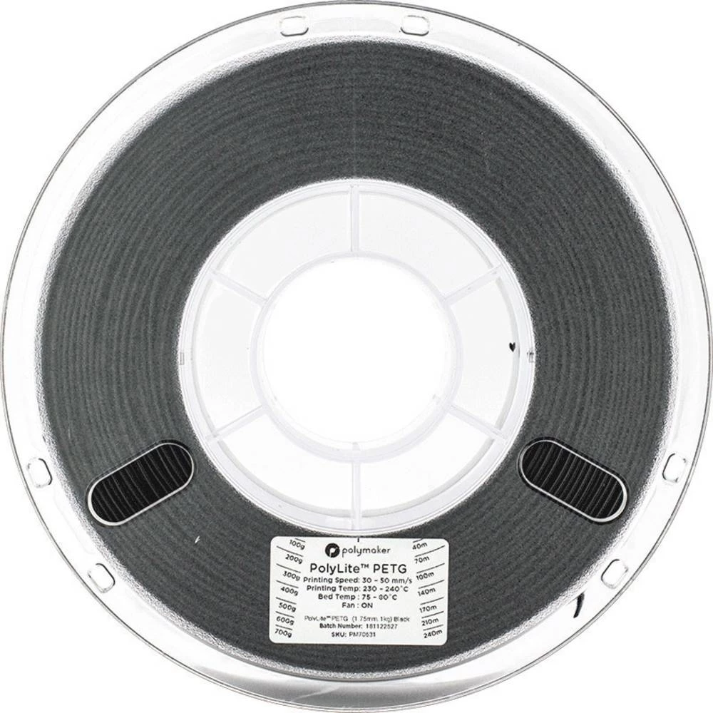 3D pisač filament Polymaker PolyLite 70632 PETG 2.85 mm Crna 1 kg slika