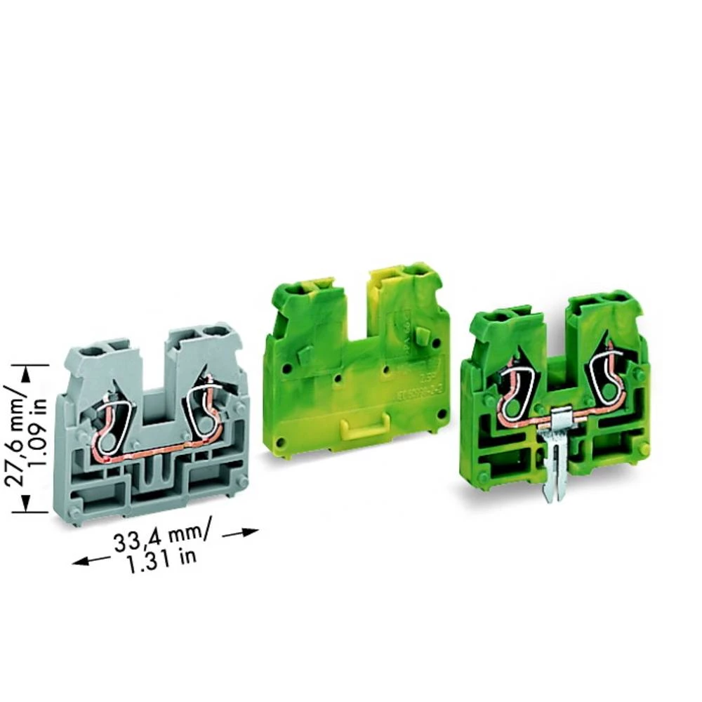 WAGO 869-321 prolazna stezaljka opružna stezaljka siva 100 St. slika