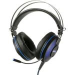 Igraće naglavne slušalice sa mikrofonom USB Sa vrpcom Konix PS-700 Preko ušiju Crna, Plava boja