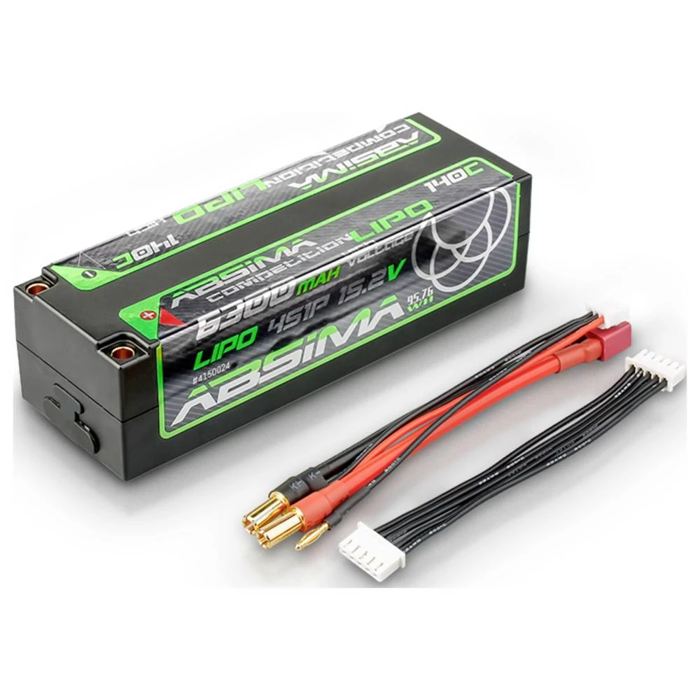 Absima lipo akumulatorski paket za modele 15.2 V 6300 mAh Broj ćelija: 4 140 C tvrdo kućište 5 mm, T utikač slika