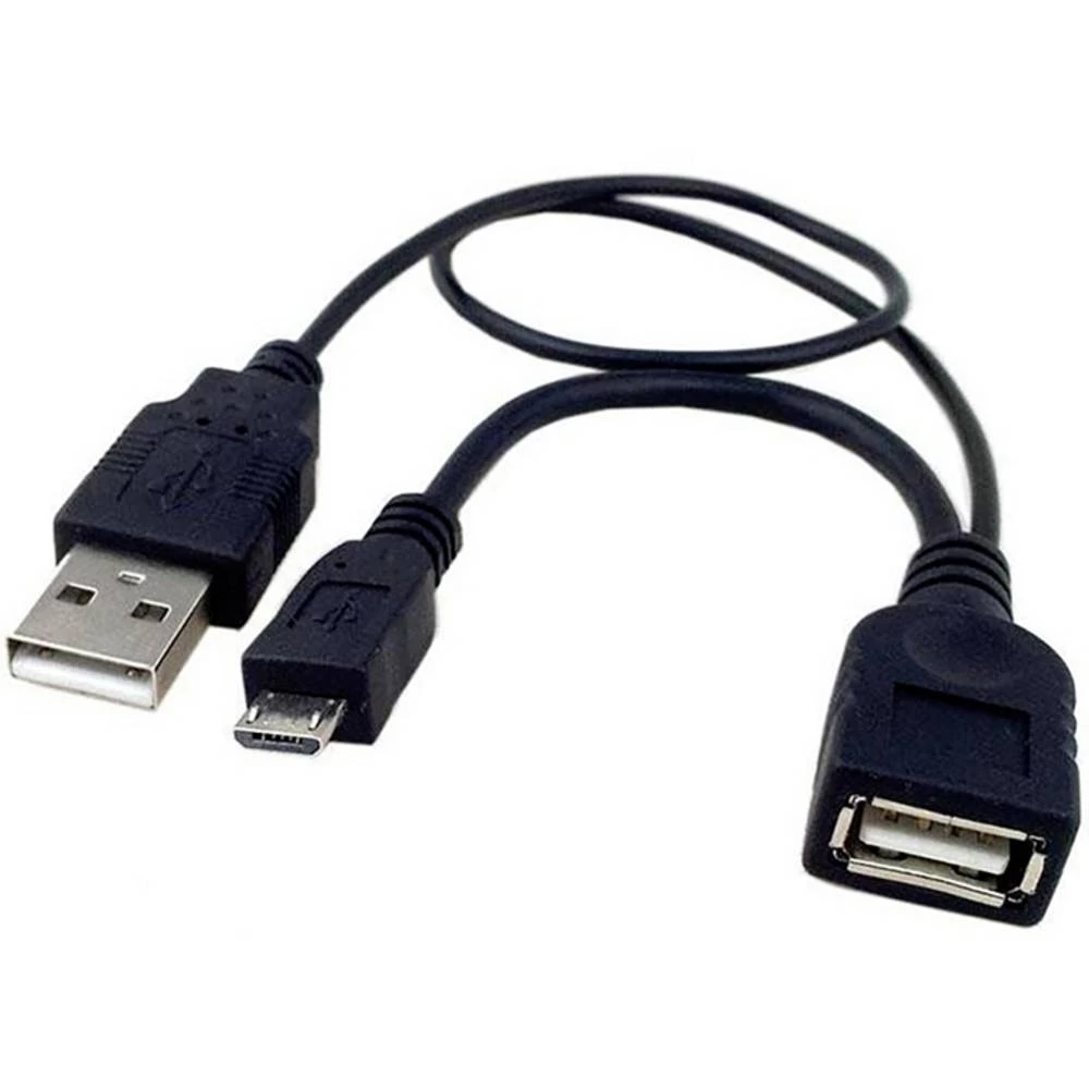 TECHly USB kabel USB 2.0 USB-A utičnica, USB-Micro-B utikač 30.00 cm crna slika