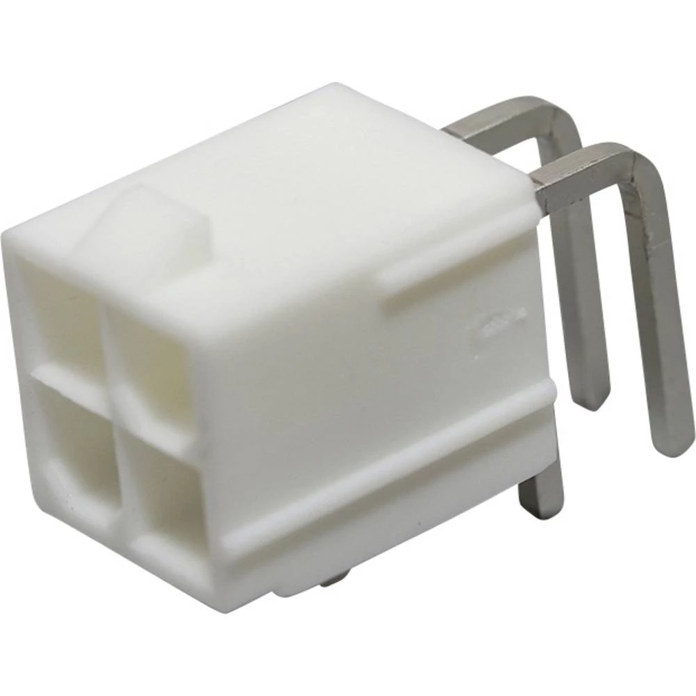 Molex 39300040 Mini-Fit Jr. Header, Dual Row, Right-Angle, with Snap-in Plastic Peg PCB Lock, 4 Circuits, PA Polyamide N slika