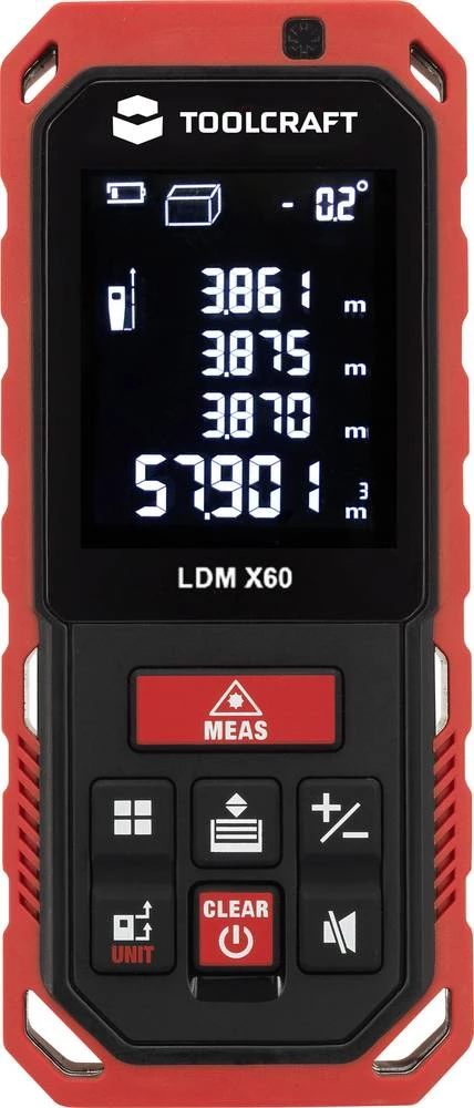 TOOLCRAFT TO-LMD X60 Laserski daljinomjer Mjerno područje (maks.) 60 m Kalibriran po: Tvornički standard (vlastiti) slika