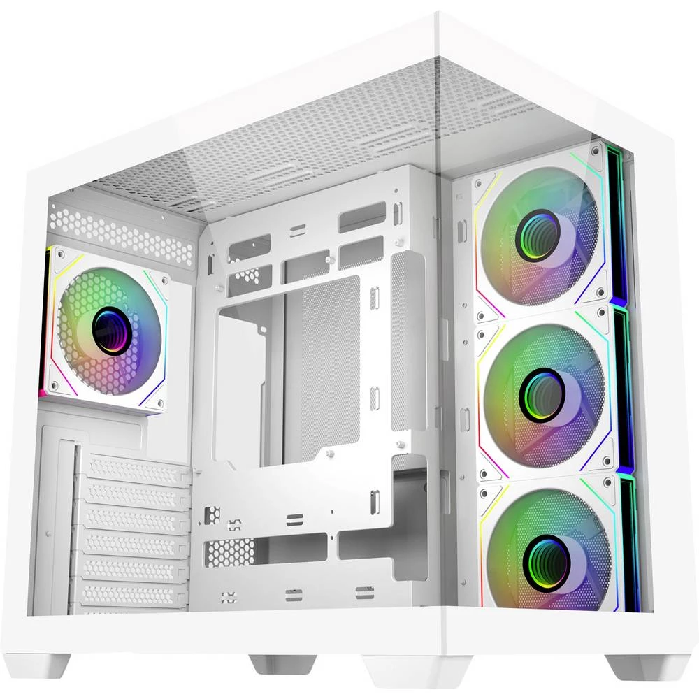 Cooler Master Elite 681 midi-tower kućište za računala bijela 4 predinstalirana LED ventilatora, bočni prozor slika