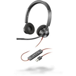 Plantronics Blackwire 3320-M telefon On Ear Headset žičani stereo crna poništavanje buke kontrola glasnoće, utišavanje m slika