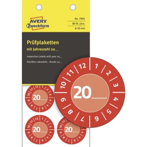 Avery-Zweckform 7901 inspekcijska naljepnica 20XX crvena (Ø) 30 mm 30 mm 80 St. slika