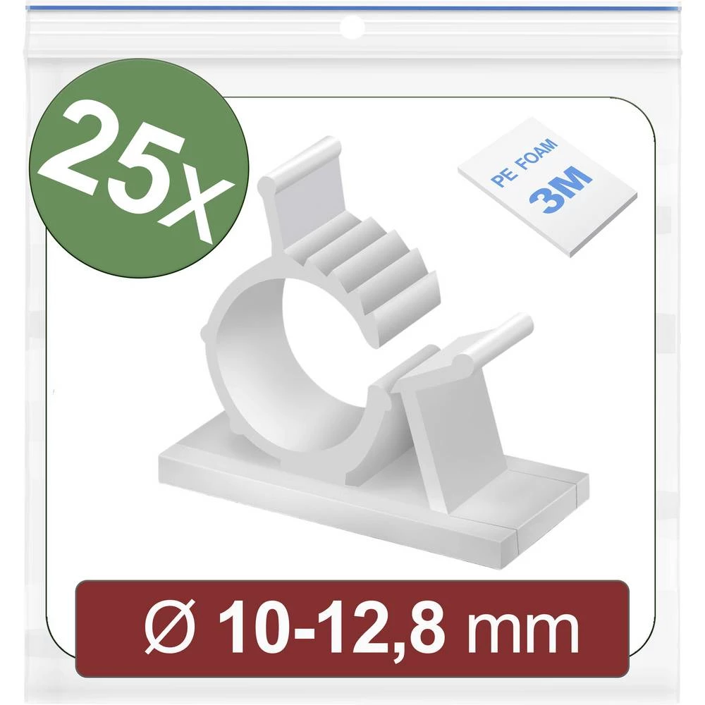 Quadrios 24CA446 postolje samoljepljiva 24CA446 Snop Ø, područje 10 do 12.8 mm   bijela 25 St. slika