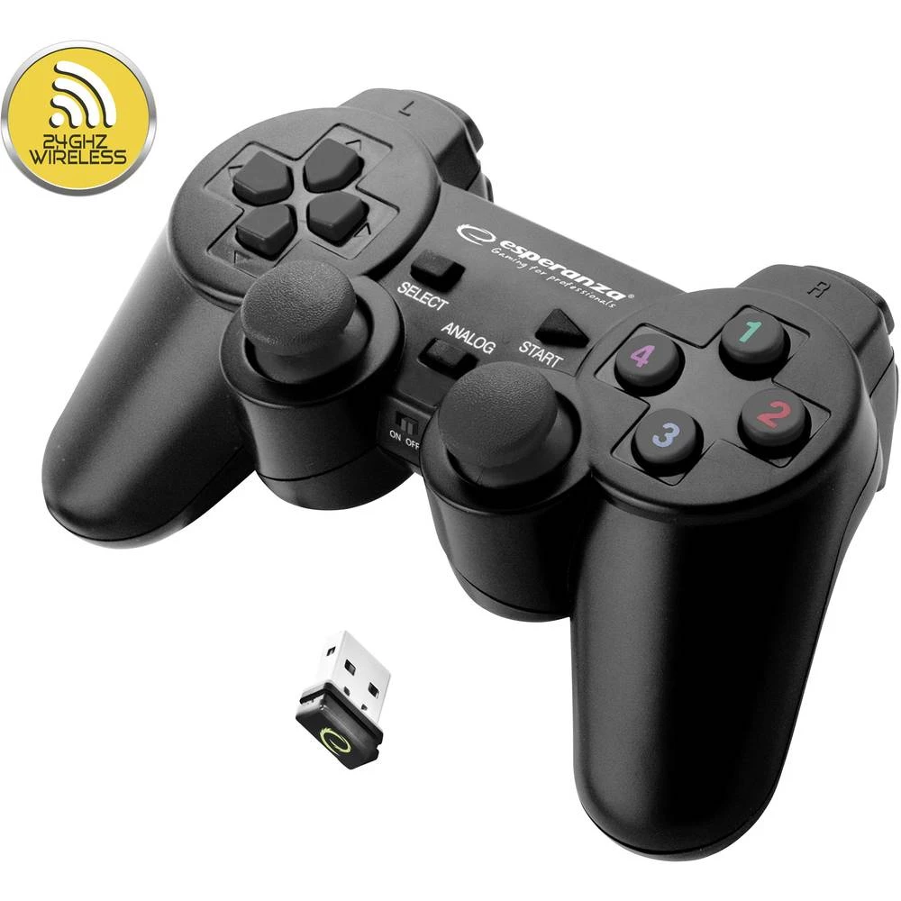 Esperanza Gladiator Igraća konzola gamepad PC, PlayStation 3 Crna slika