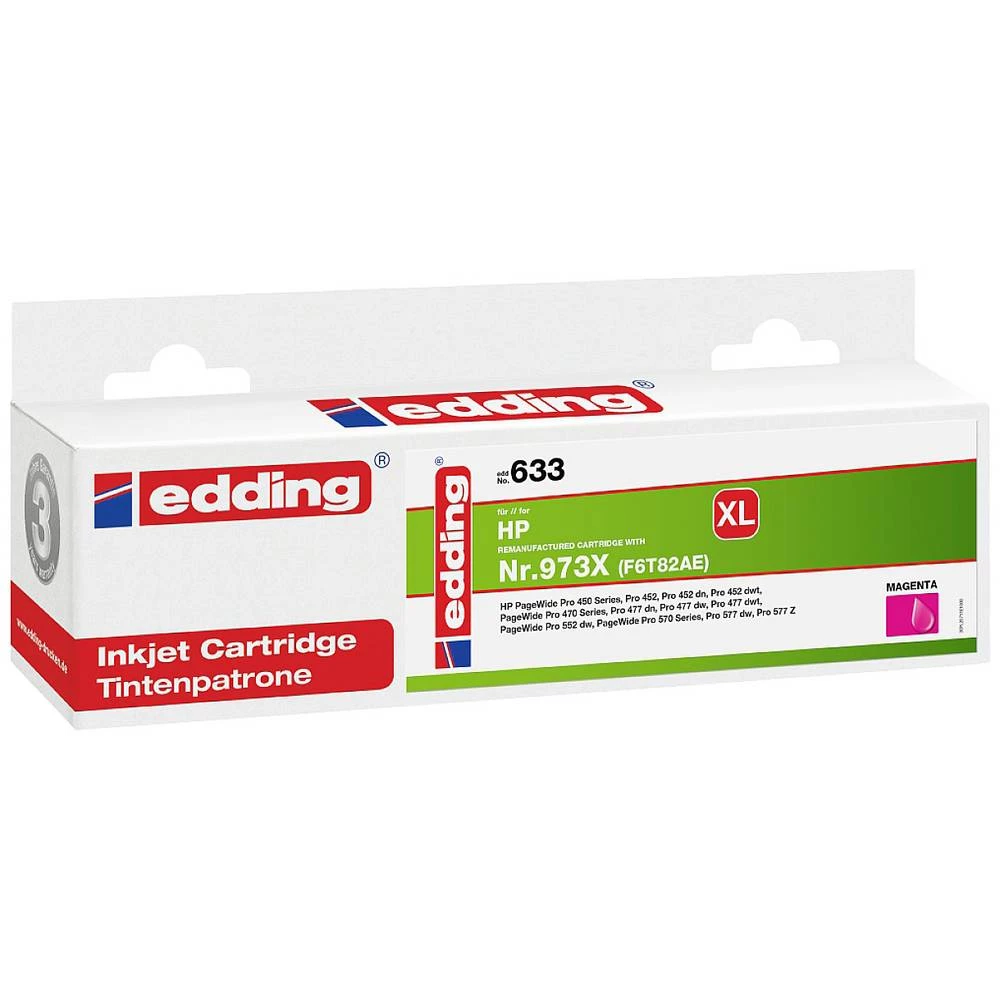 Edding patrona tinte zamijenjen HP 973X (F6T82AE) kompatibilan  purpurno crven EDD-633 18-633 slika