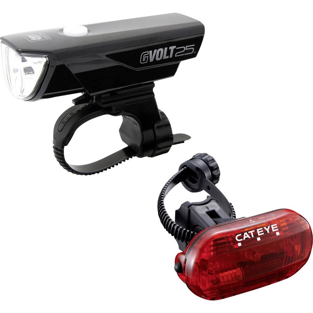 Komplet svjetla za bicikl Cateye GVOLT25/OMNI3G LED pogon na punjivu bateriju , baterijski pogon Crna slika