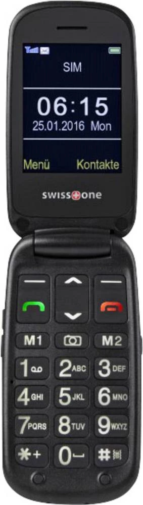 swisstone BBM 615 Senior preklopni telefon Stanica za punjenje, SOS ključ Crna slika
