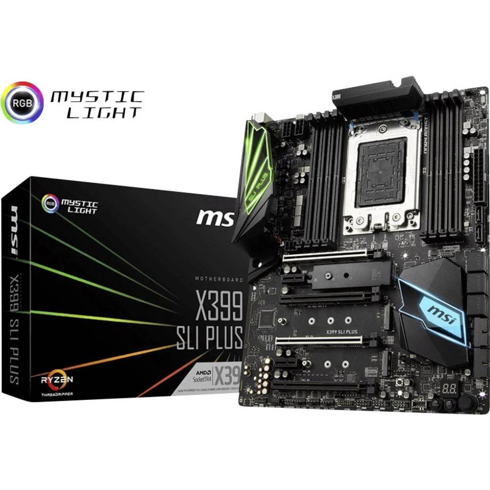 Matična ploča MSI X399 SLI PLUS Baza AMD TR4 Faktor oblika ATX Set čipova matične ploče AMD&reg; X399 slika