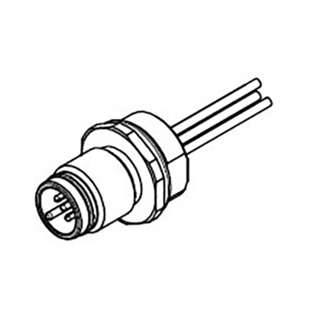 Molex 1200845107 Ultra-Lock (M12) Receptacle, 4 Poles, M16x1.5 Mounting Threads, Female (Straight) to 0.34mm² PVC Leads, 0 slika