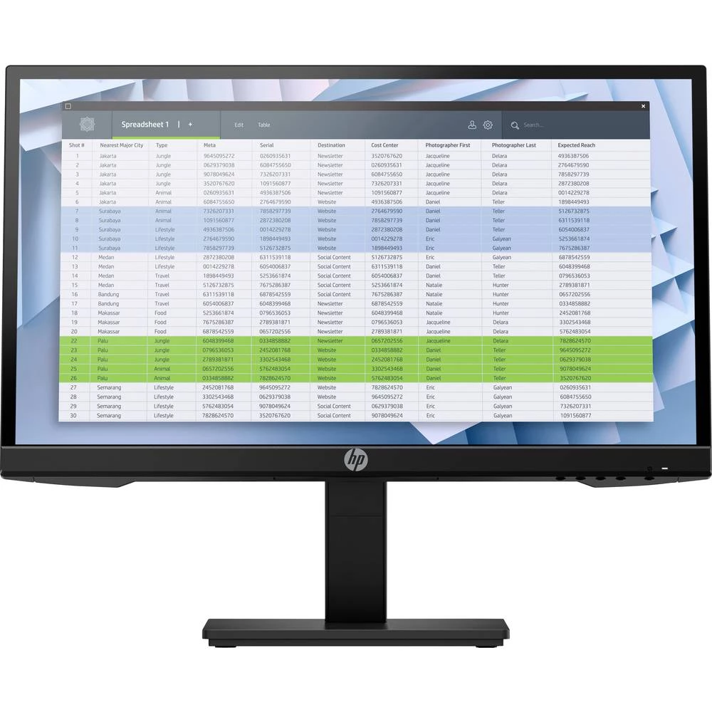 HP P22 G4 LCD zaslon 54.6 cm (21.5 palac) Energetska učinkovitost 2021 E (A - G) 1920 x 1080 piksel Full HD 5 ms DisplayPort, HDMI™, VGA IPS LCD slika