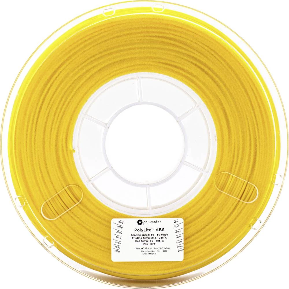 3D pisač filament Polymaker PolyLite 70176 ABS plastika 2.85 mm Žuta 1 kg slika