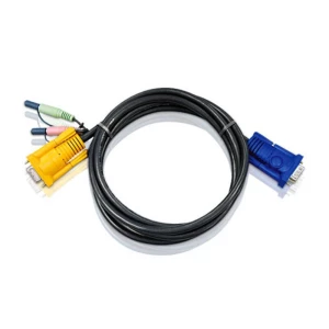 KVM Priključni kabel [1x Muški konektor VGA, 3,5 mm banana utikač - 1x Ženski konektor VGA, 3,5 mm banana utikač] 5 m Crna ATEN slika