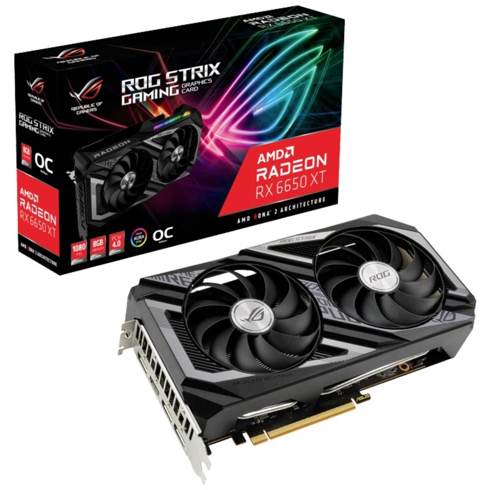 Asus grafička kartica AMD Radeon RX 6650 XT Gaming Overclocked 8 GB GDDR6-RAM PCIe  HDMI™, DisplayPort navijena slika