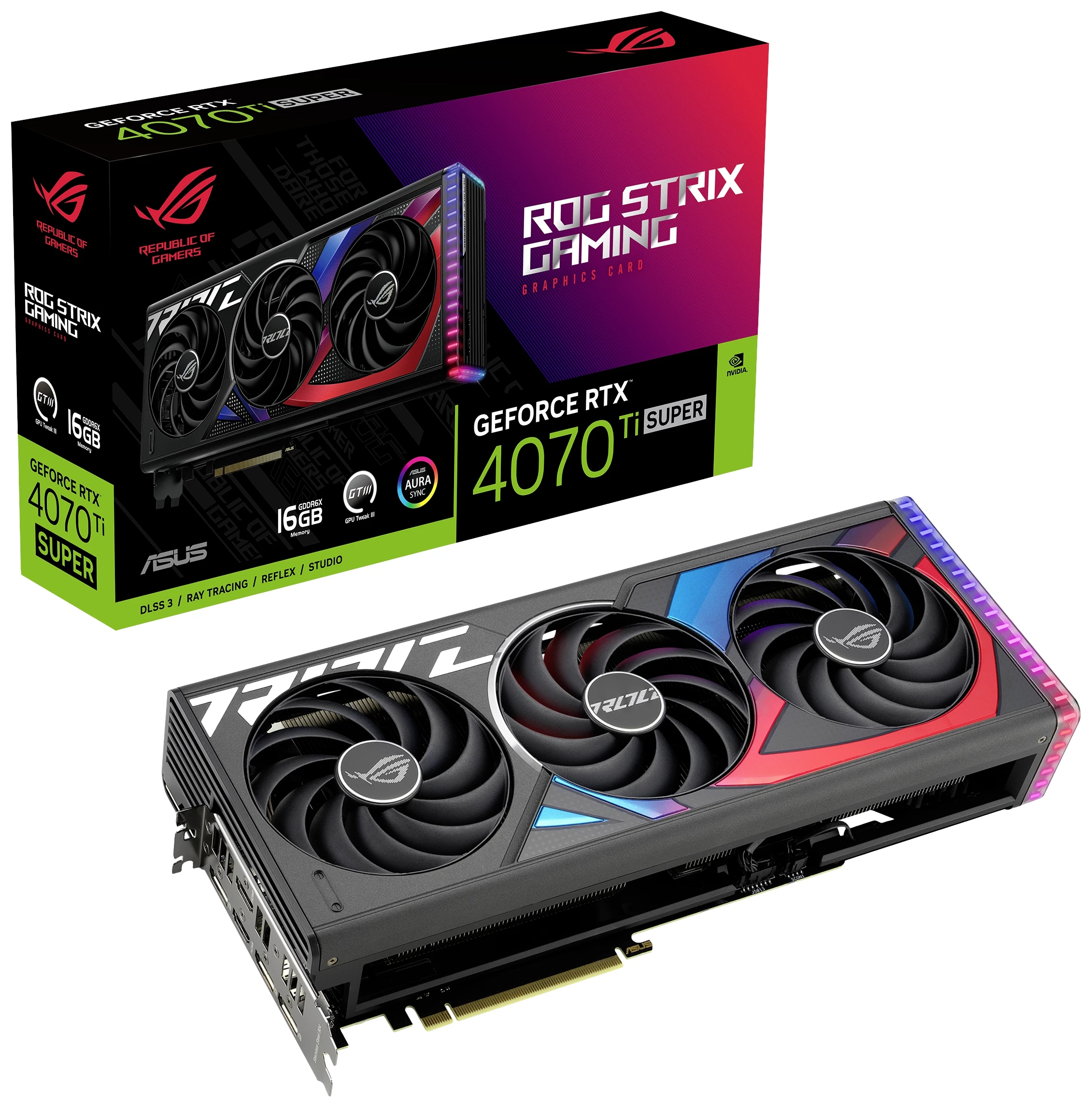 Asus grafička kartica Nvidia GeForce RTX 4070 Ti Super Strix 16 GB GDDR6X-RAM PCIe x16 HDMI™, DisplayPort NVIDIA G-Syn slika