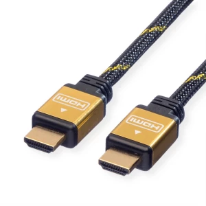 Roline HDMI priključni kabel HDMI A utikač 1.50 m crna, zlatna 11.04.5500 dvostruko zaštićen, pozlaćeni kontakti HDMI ka slika