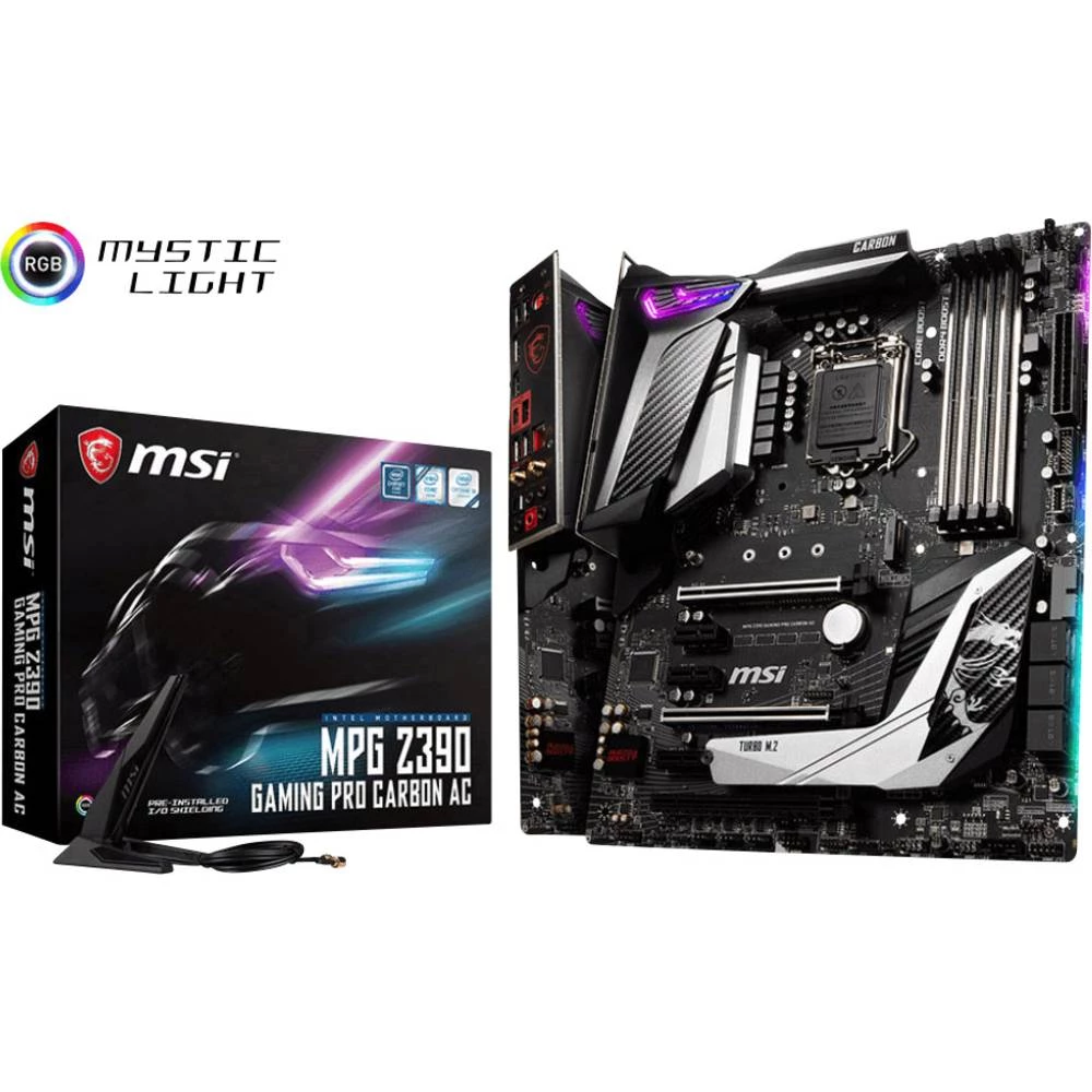 Matična ploča MSI MPG Z390 GAMING PRO CARBON AC Baza Intel&reg; 1151v2 Faktor oblika ATX Set čipova matične ploče Intel&reg; Z39 slika