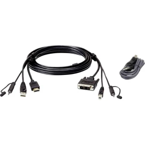 ATEN KVM priključni kabel [1x muški konektor HDMI, muški konektor USB 2.0 tipa a, 3,5 mm banana utikač - 1x muški konektor dvi-d, ženski konektor USB 2.0 tipa b, 3,5 mm banana utikač] 1.80 m slika
