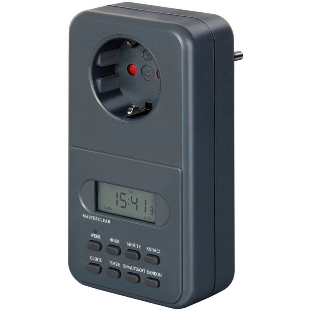 Brennenstuhl 1506696 Vremenski prekidač za utičnicu Digitalno Tjedni program 3500 W IP20 Program ON/AUTO/OFF slika