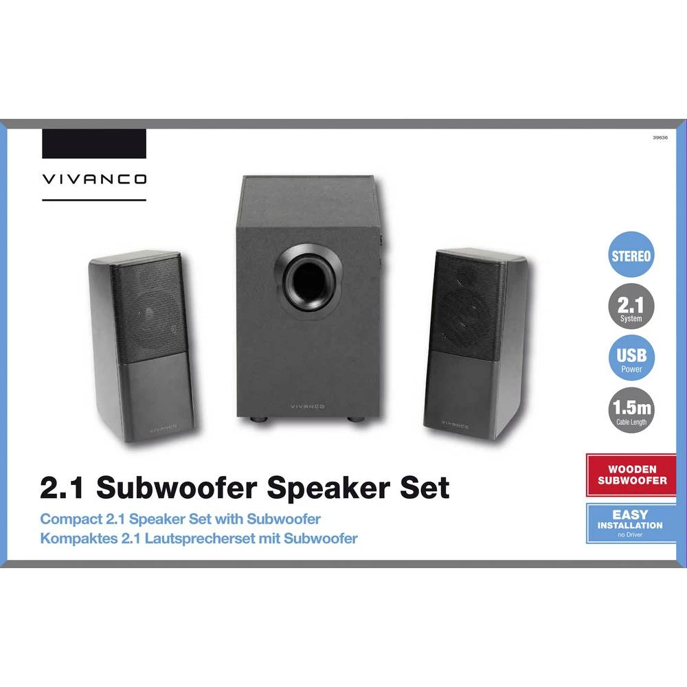 Vivanco IT-SPA 2.1 Zvučnik za regal Crna 11 W slika