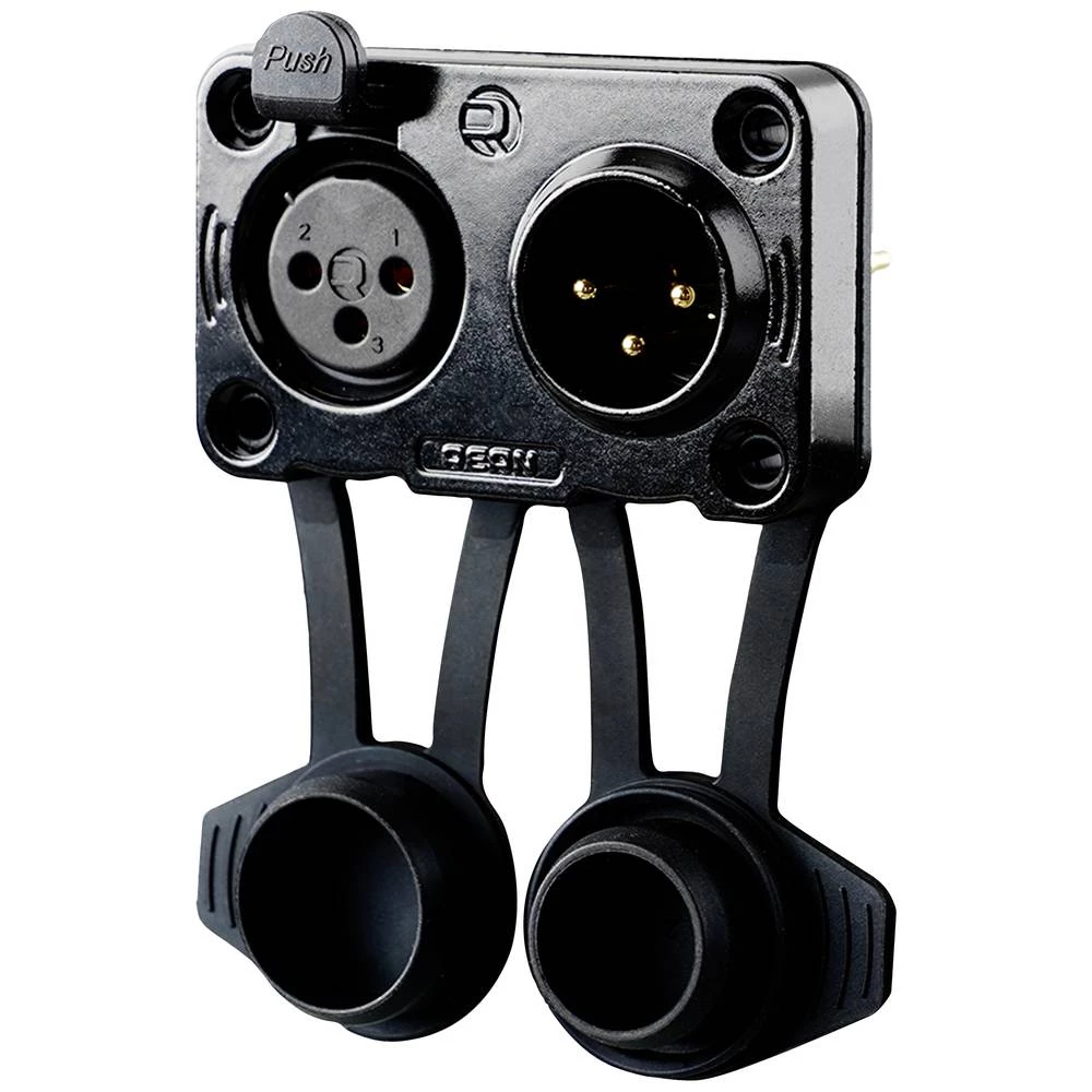 Rean AV RRX3MF-Z-012-0 XLR utični konektor utikač, ugradni, ženski, ugradbeni Broj polova (broj): 3 crna 100 St. slika