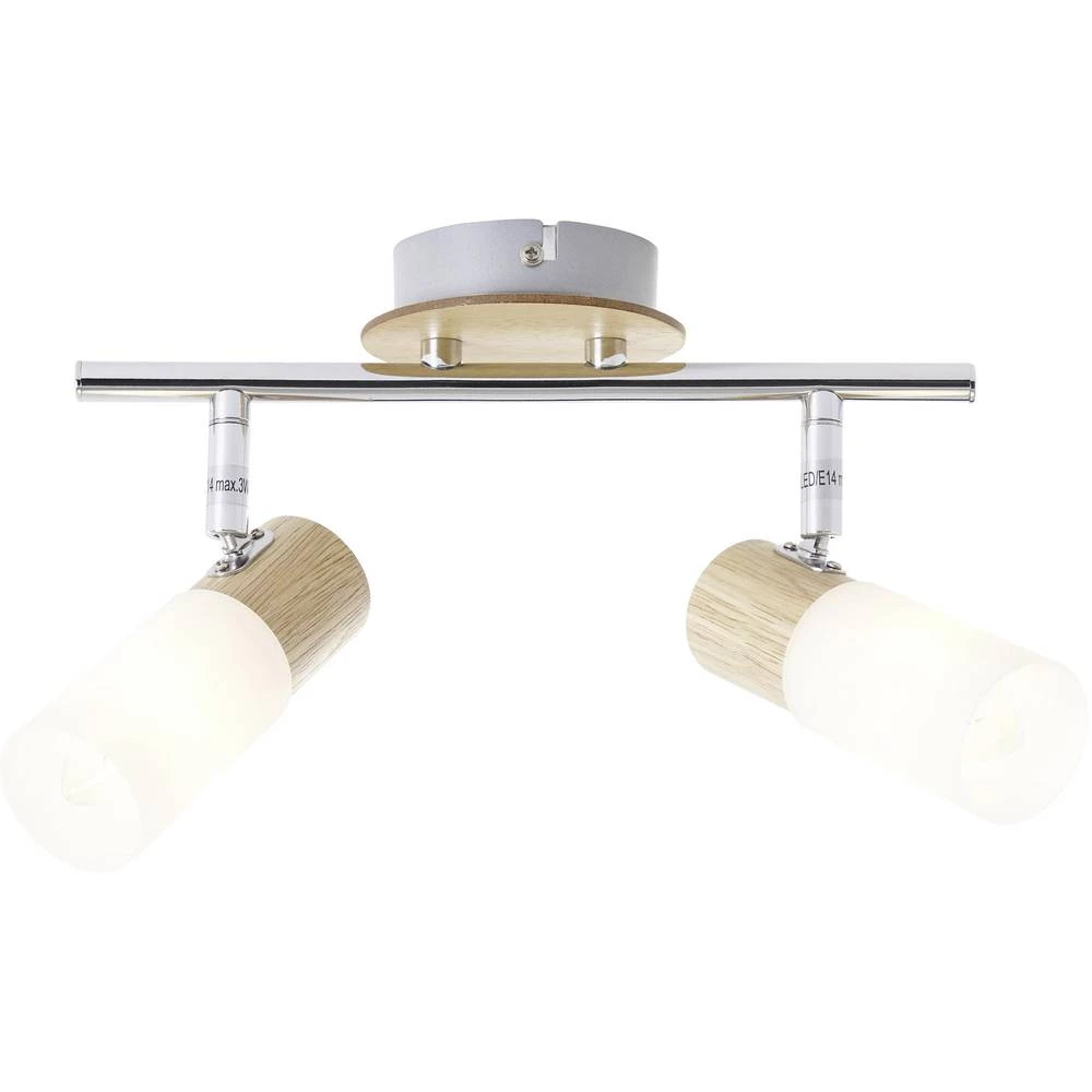 Stropni reflektor LED E14 7 W Brilliant Babsan 51413/50 Drvo (svijetlo), Bijela slika